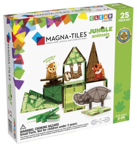 MAGNA-TILES KLOCKI MAGNETYCZNE JUNGLE ANIMALS ZWIERZĘTA DŻUNGLA 25 el.