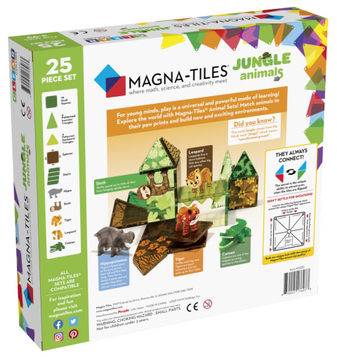 MAGNA-TILES KLOCKI MAGNETYCZNE JUNGLE ANIMALS ZWIERZĘTA DŻUNGLA 25 el.