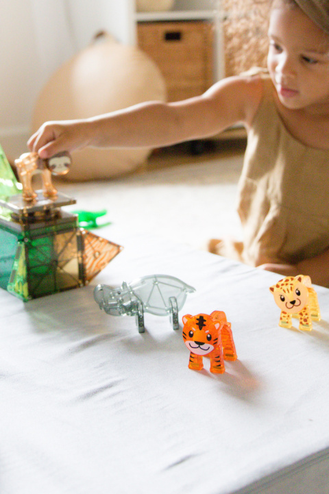 MAGNA-TILES KLOCKI MAGNETYCZNE JUNGLE ANIMALS ZWIERZĘTA DŻUNGLA 25 el.
