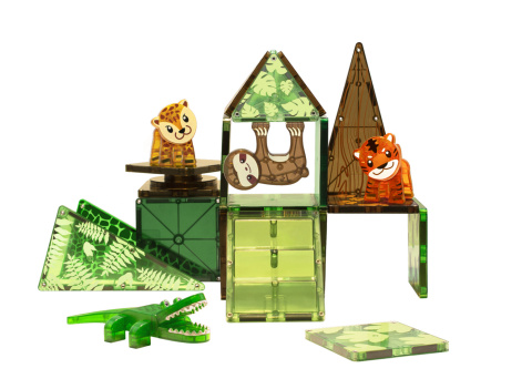 MAGNA-TILES KLOCKI MAGNETYCZNE JUNGLE ANIMALS ZWIERZĘTA DŻUNGLA 25 el.