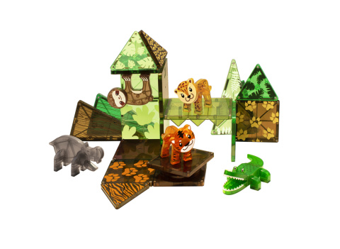 MAGNA-TILES KLOCKI MAGNETYCZNE JUNGLE ANIMALS ZWIERZĘTA DŻUNGLA 25 el.