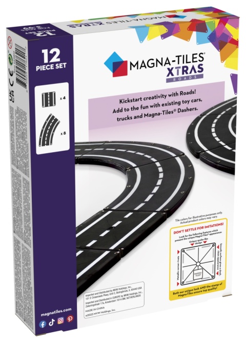 MAGNA-TILES KLOCKI MAGNETYCZNE MAGNETYCZNA DROGA 12 el.