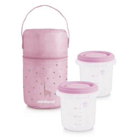 Pojemniki hermetyczne Azure-Rose 2x250ml z torbą izotermiczną - różowe