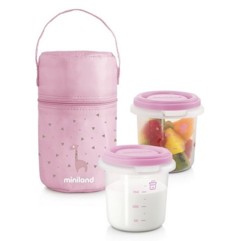 Pojemniki hermetyczne Azure-Rose 2x250ml z torbą izotermiczną - różowe