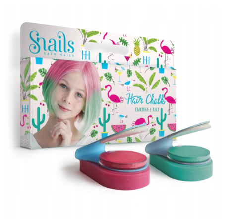 Zmywalne kredy do włosów Hair Chalk 2 szt Snails - Flamingo