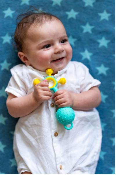 Gumlii Sensoryczny gryzak grzechotka MOBI