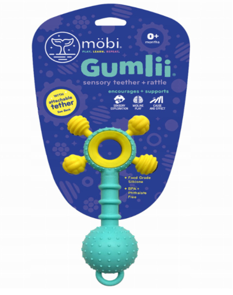 Gumlii Sensoryczny gryzak grzechotka MOBI