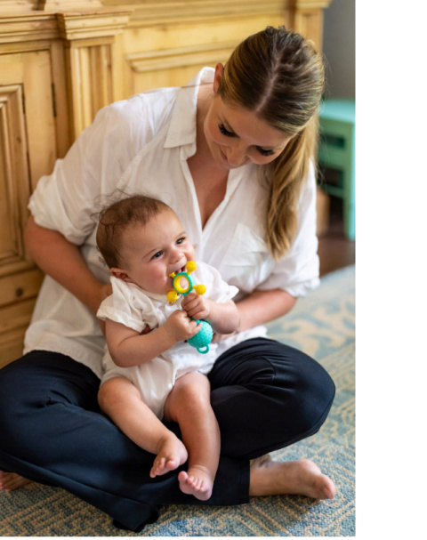 Gumlii Sensoryczny gryzak grzechotka MOBI