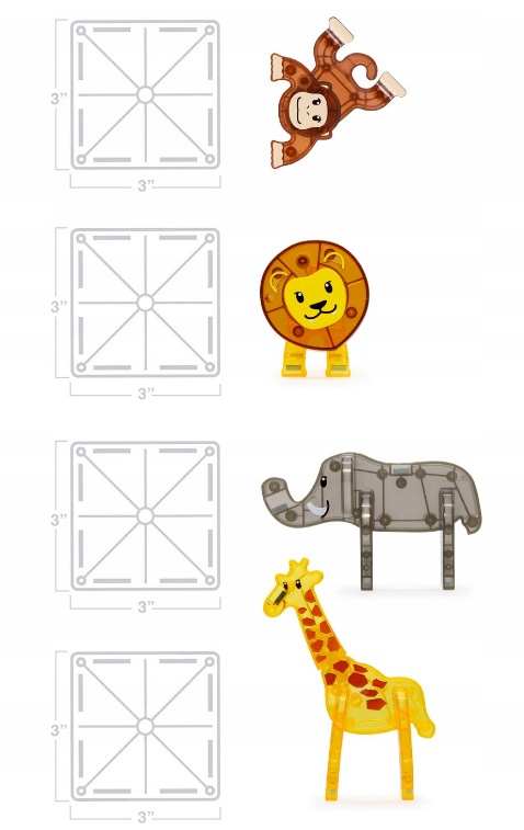MAGNA-TILES KLOCKI MAGNETYCZNE SAFARI ANIMALS 25 el