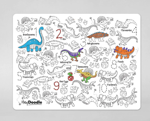 Duża Mata Silikonowa do Kolorowania A3 - Dinozaury