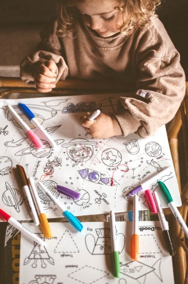 Duża Mata Silikonowa do Kolorowania A3 - Kosmos