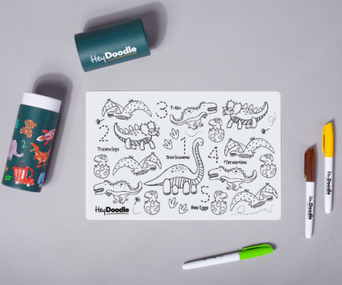 Mata Silikonowa do Kolorowania A4 - Dinozaury