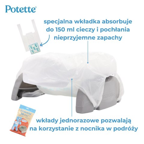 2w1 Potette: Nocnik dla dziecka i nakładka na toaletę, biało-szary, Potette