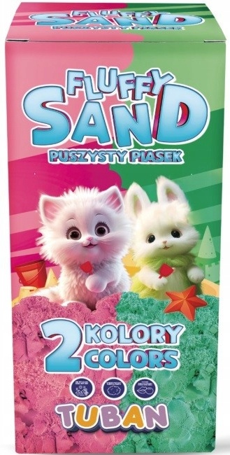 TUBAN PIASEK FLUFFY ZESTAW RÓŻOWY& ZIELONY 2X70G