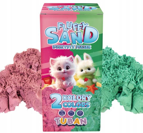 TUBAN PIASEK FLUFFY ZESTAW RÓŻOWY& ZIELONY 2X70G