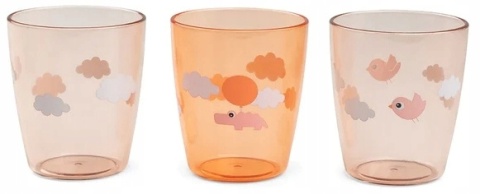 Done By Deer Kubki dziecięce Happy Clouds Papaya 3 szt.