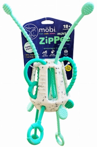 PRZECIĄGANIEC MIĘTOWY ZIPPEE ZABAWKA SENSORYCZNA 18m+ MOBI
