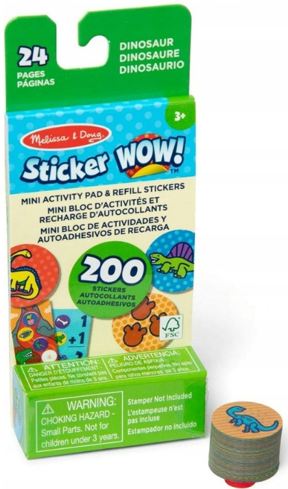 STICKER WOW! Uzupełnienie z książeczką- Dinozaury Melissa&Doug