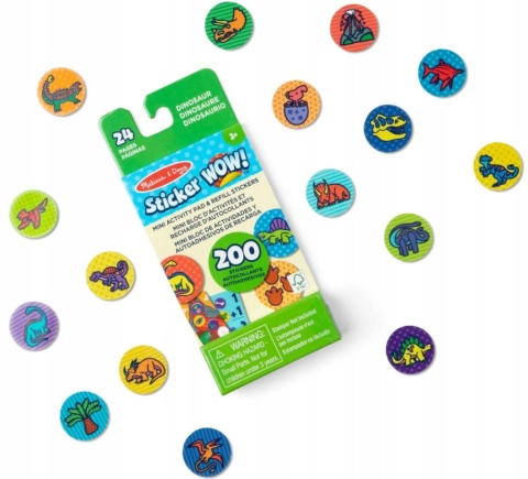 STICKER WOW! Uzupełnienie z książeczką- Dinozaury Melissa&Doug