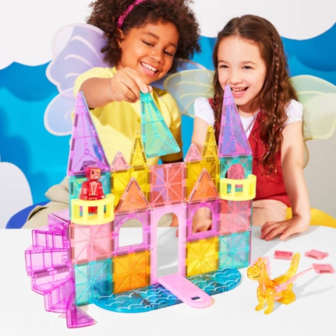 MAGNA-TILES Klocki MAGNA-TILES Klocki Magnetyczne Zamek DLX 48 el.