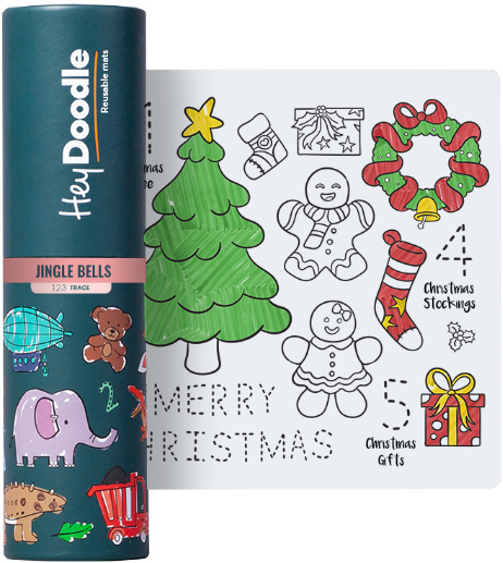 Mata Silikonowa do Kolorowania A4 Cyferki - Wesołych Świąt