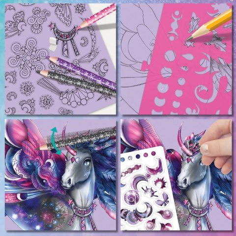 Nebulous Stars Szkicownik z kredkami i naklejkami Konie 7+