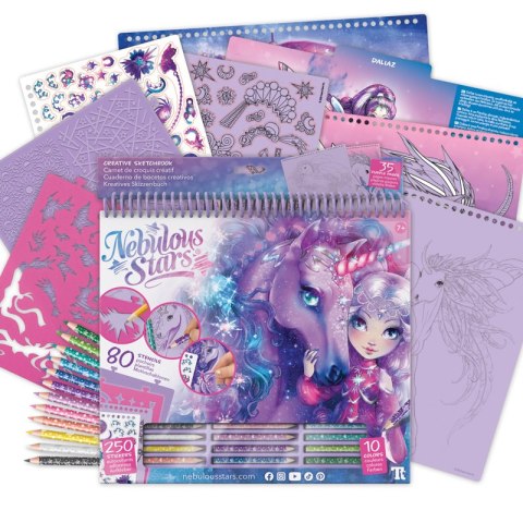 Nebulous Stars Szkicownik z kredkami i naklejkami Konie 7+