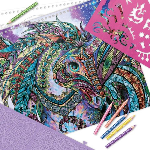 Nebulous Stars Szkicownik z kredkami i naklejkami Konie 7+