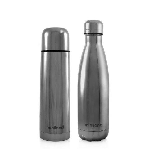 Termos dla dziecka + butelka dla rodzica Deluxe 500ml - srebrne