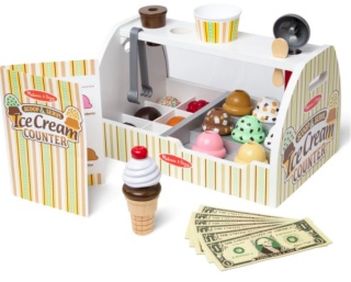 MELISSA&DOUG Drewniana LODZIARNIA KAWIARNIA Z LODAMI Zestaw