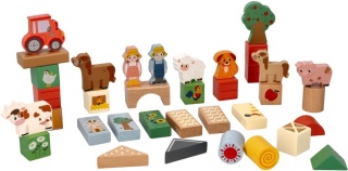 DREWNIANE KLOCKI- PRZYGODA NA FARMIE ADAM TOYS