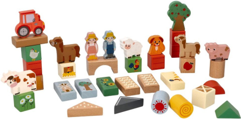 DREWNIANE KLOCKI- PRZYGODA NA FARMIE ADAM TOYS