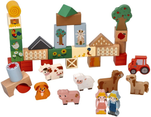 DREWNIANE KLOCKI- PRZYGODA NA FARMIE ADAM TOYS