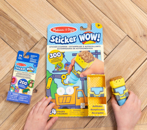 STICKER WOW! STEMPELEK Z NAKLEJKAMI- BULDOŻER Melissa & Doug