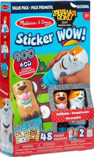 Sticker WOW! Stempelki naklejkami DWUPAK zestaw PIES i KOT 900szt