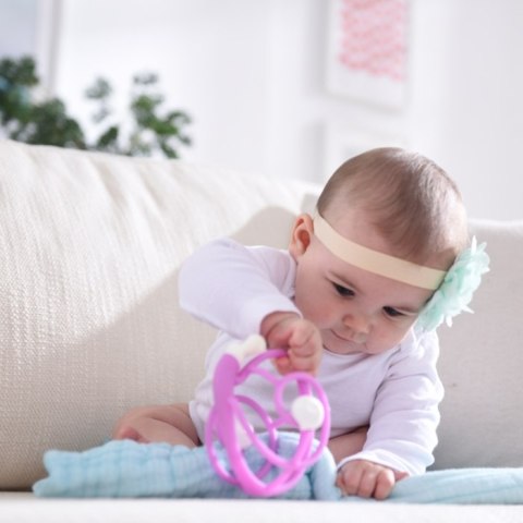 Mombella Gryzak z Grzechotką Ślimak Purple