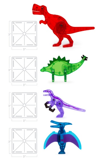 MAGNA-TILES Klocki Magnetyczne Dino World 40 el.