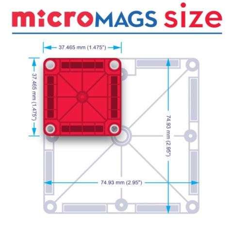 MAGNA-TILES Klocki Magnetyczne microMAGS 70 el.