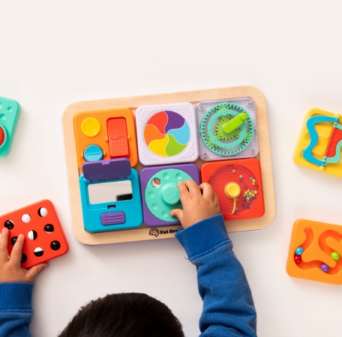 PlayTab Sensoryczne Kwadraty Zestaw 3 ze Zgarniaczem Kuleczek Fat Brain