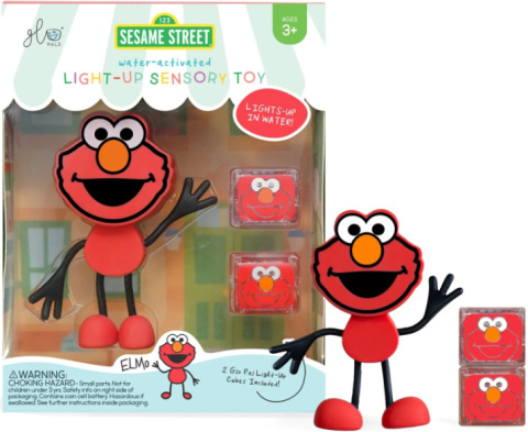 Glo Pals Postać Elmo z dwiema kostkami świecącymi w wodzie Glo Pals Postać Elmo z dwiema kostkami świecącymi w wodzie