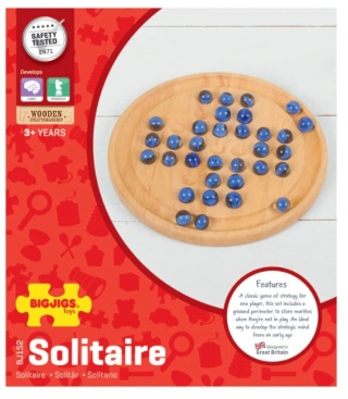 BIGJIGS TOYS SOLITAIRE SAMOTNIK GRA STRATEGICZNA LOGICZNA SZKLANE KULKI