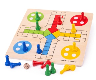 GRA PLANSZOWA CHIŃCZYK LUDO TRADYCYJNA DREWNIANA GRA MONTESSORI BIGJIGS
