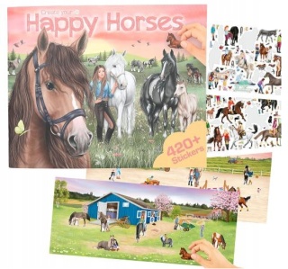 TOPMODEL Zestaw z naklejkami Koniki Happy Horses