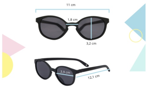 KIETLA WAZZ OKULARY PRZECIWSŁONECZNE DLA DZIECI CZARNE BLACK 1-2 LATA UV