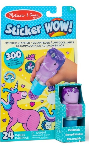 STICKER WOW! STEMPELKI Z NAKLEJKAMI FIOLETOWY JEDNOROŻEC Melissa & Doug