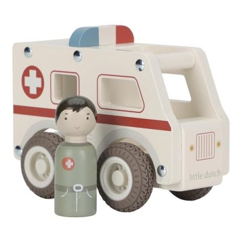 LITTLE DUTCH AMBULANS DREWNIANE AUTKO KARETKA SAMOCHODZIK FSC