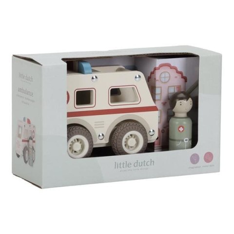 LITTLE DUTCH AMBULANS DREWNIANE AUTKO KARETKA SAMOCHODZIK FSC