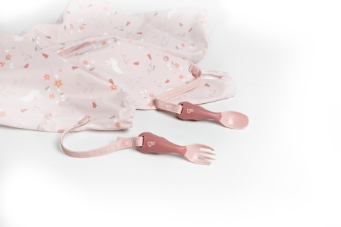BiBADO Wodoodporny śliniak z długim rękawem BLW Botanical Bunnies