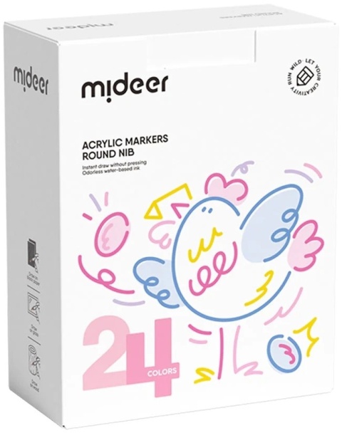 mideer Markery akrylowe z okrągłą końcówką (24 kolory)