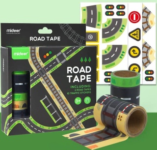 mideer Taśmy drogowe i naklejki znaków (2 taśmy, 10 naklejek)